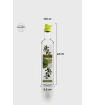 Renga Oslo Desenli 500 ml Yeşil Kapaklı Cam Yağlık 152006