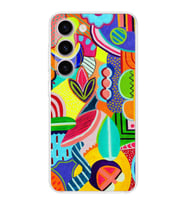 PrintiFy Samsung Galaxy S23 Plus ile Uyumlu 1mm Slim Fit Retro Colors 6 Baskılı Şeffaf  Kılıf