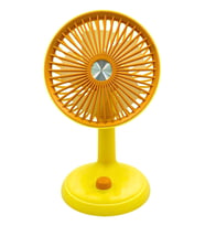 Mini Masa Fanı Taşınabilir Serinletici Şarjlı Vantilatör 3 Kademeli Hız Ayarı (Sarı)
