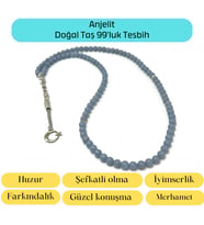 Sertifikalı Anjelit  6mm 99luk Doğal Taş Tesbih