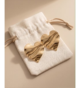 Kalp Formlu Gold Küpe