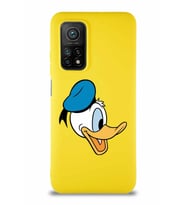 Xiaomi Mi 10T Pro Soft Premier Kapak Donald Duck-F Tasarımlı Silikon Kılıf - Sarı (Şeffaf)
