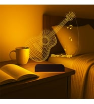Luvivia Gitar Gitarist Müzisyen Hediyesi Kişiye Özel 3D Lamba - Masa Gece Lambası