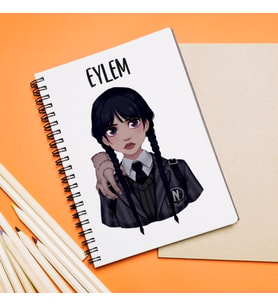 Wednesday Tasarımlı Defter Kişiye Özel