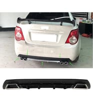 Chevrolet Aveo Sedan Siyah Difüzör Çiftli Kare Egzoz Görünümlü D Tip Difizör 2012 - 2016