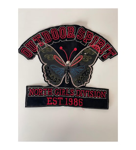 20X20 CM OUTDOOR SPIRIT YAZILI KELEBEK APLİKE ARMA