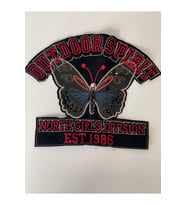 20X20 CM OUTDOOR SPIRIT YAZILI KELEBEK APLİKE ARMA