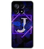 Poco x6 Pro Kılıf HD Desen Baskılı Kılıf - Dark Neon Yaprak J Harfi