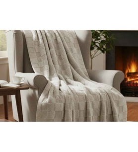 Merinos Fiona Stonecube Soft Battaniye 150X220 Bej