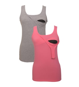 LuvmaBelly MYRA1501_1507 Emzirme atlet seti (Gri - Pembe)