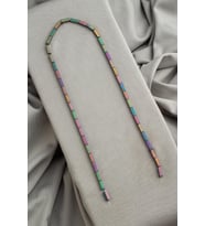 Hematit Doğal Taş Mat Gökkuşağı Dikdörtgen Kesim 2x8mm Dizi [AA]