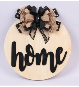 "Home" Yazılı Ahşap Kapı Süsü - El Emeği Özel Tasarım Dekor (30 cm)