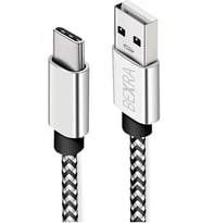 USB Type-C Hızlı Şarj Kablosu, 1 Metre, 2.1A, Naylon Örgülü Kopmaz Veri Kablosu, Samsung, Xiaomi, Huawei ve Tüm Android Cihazlar ile Uyumlu, Gri, 2 Yıl Garantili