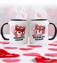 BK Gift Karıcım-Kocacım Tasarımlı İkili Siyah Kupa Bardak-8, Sevgililer Günü, Sevgiliye Hediye