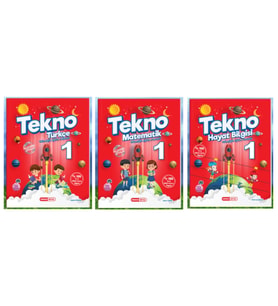 KIRMIZI BEYAZ YAYINLARI 1.SINIF 2.DÖNEM TEKNO TÜRKÇE - MATEMATİK - HAYAT BİLGİSİ 3'LÜ SET