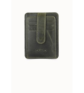 Guard Crazy Yeşil Hakiki Deri Dikey Model Kredi Kartlık // GRD260612WT1471