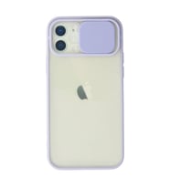 Apple İphone 12 Kılıf Palm Buzlu Kamera Sürgülü Silikon - Lila