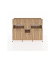 Hyperion Dolap 14 Raflı 10 Kapaklı 220x44x163 Çam-Çam