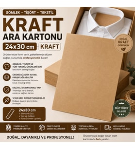 ### **Premium Kraft Gömlek Ara Kartonu 24x30 cm 500'lü Kazak, Tişört ve Tekstil Ürünleri İçin**