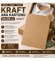 ### **Premium Kraft Gömlek Ara Kartonu 24x30 cm 500'lü Kazak, Tişört ve Tekstil Ürünleri İçin**