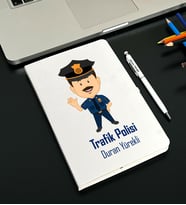 Kişiye Özel Trafik Polisi Tasarımlı  Defter Ve Kalem Seti