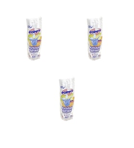 Poppy Şeffaf Plastik Kristal Bardak - 180 Cc. - 180 Ml. - 25 Adetlik 3 Paket