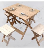 Piknik Seti Katlanabilir HAM 90391Çam Ağac AZ Yer İşgal Eder Çok İş Yapar El Yapım
