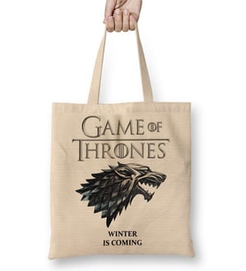 Game Of Thrones Winter İs Coming Bez Çanta Uzun Saplı