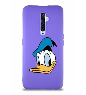 Oppo Reno 2Z Soft Premier Kapak Donald Duck-B Tasarımlı Silikon Kılıf - Mor (Şeffaf)
