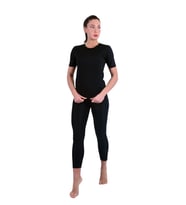 TİSTA Termal Sauna Terleten Zayıflatan  Kısa Kol Tayt Body Takım (Siyah)