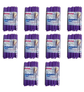 Dolphin Frozen Kalın Kokteyl Buzlu İçecek Pipet - Düz - Mor - 22 Cm. - 8 mm. -100 Adetlik 10 Paket