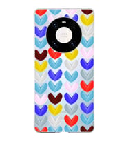 PrintiFy Huawei Mate 40 Pro ile Uyumlu 1mm Slim Fit Water Color 1 Baskılı Şeffaf  Kılıf