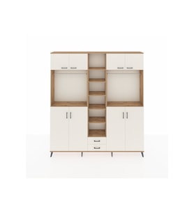Arges Gardrop 14 Raflı 2 Çekmeceli 2 Askılı 220x30x243 Çam-Aytaşı