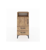 Arges Komodin 2 Raflı 2 Çekmeceli Tek Kapaklı 44x30x96 Çam-Çam