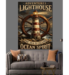 Lighthouse Ocean Spirit Deniz Feneri Dekoratif Kanvas - Mdf Ahşap Tablo