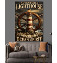 Lighthouse Ocean Spirit Deniz Feneri Dekoratif Kanvas - Mdf Ahşap Tablo