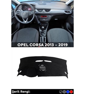 Opel Corsa 2013 - 2019 3d Torpido Koruma Kılıfı - Ön Göğüs Kaplama - Siyah Şerit