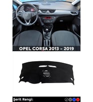 Opel Corsa 2013 - 2019 3d Torpido Koruma Kılıfı - Ön Göğüs Kaplama - Siyah Şerit
