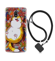Xiaomi Redmi 8A 8 Pro 9C 9T 10C 11T Pro Kılıf Boyun Askılı Silikon Tombul Kedi 1739