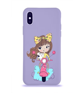 Apple iPhone XS Max Uyumlu Lansman Kılıf Vespagirl Tasarımlı Altı Kapalı İçi Kadife Kaplı  Kapak (Şeffaf)