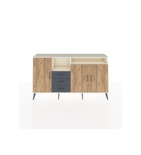 Arges Konsol 5 Raflı 3 Çekmeceli 3 Kapaklı 176x30x99 Aytaşı-Çam/Antrasit