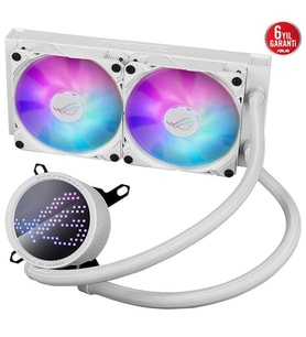 ASUS 240MM ROG RYUO III ARGB ANIME MATRIX LED EKRAN AM5-1700P SIVI SOĞUTMALI İŞLEMCİ FANI BEYAZ