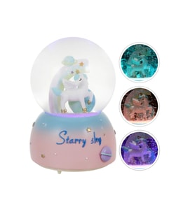 Unicorn Büyük Boy Püskürmeli Işıklı Müzikli Kar Küresi