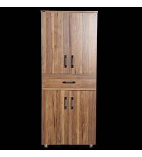 Çok Amaçlı 12938 Dolap Hard Model Parlak CEVİZ Suntalem 5 Raf 1Çekm 180 El Yapım