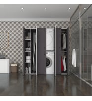 Kenzlife çamaşır-kurutma makinesi dolabı ve giysi dolabı suyuti sol gri 180*170*60  banyo (Beyaz)