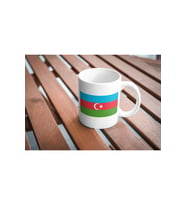 AZERBAYCAN BAYRAK BASKILI KUPA (Beyaz)