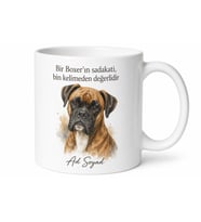 İsme Özel Boxer Desenli Kupa Bardak Hediye Köpek Severlere Özel Tasarım