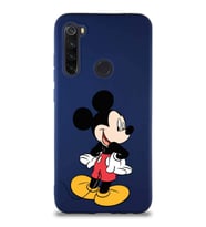 Xiaomi Redmi Note 8 Soft Premier Kapak Mickey Mouse-D Tasarımlı Silikon Kılıf - Lacivert (Şeffaf)
