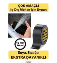 Çok Amaçlı Su Geçirmez Sızdırmaz Dayanıklı Boru Çatlak Onarım Izolasyon Siyah Tamir Bandı 48mm 10mt