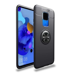 Huawei Mate 30 Lite Kılıf Yüzüklü Magnetli Ravel Case (Siyah)
